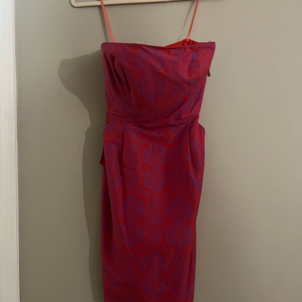 J. Crew Strapless Pink and Purple Dress